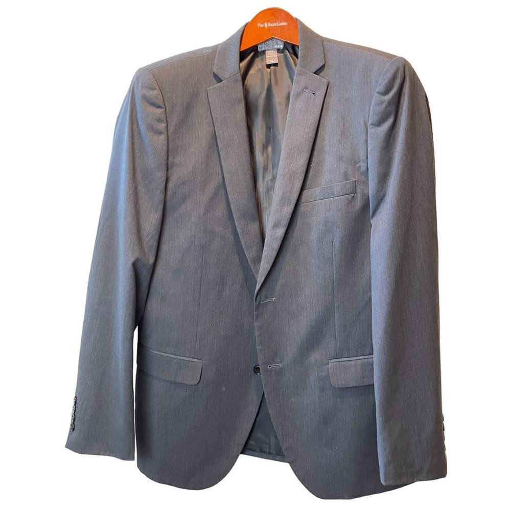 H&M Mens Blazer Coat Jacket Single Breasted Long Sleeve Slate Gray Size 44R